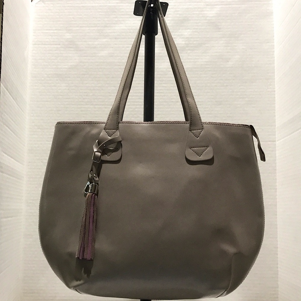 NICOLI Taupe Leather Tote